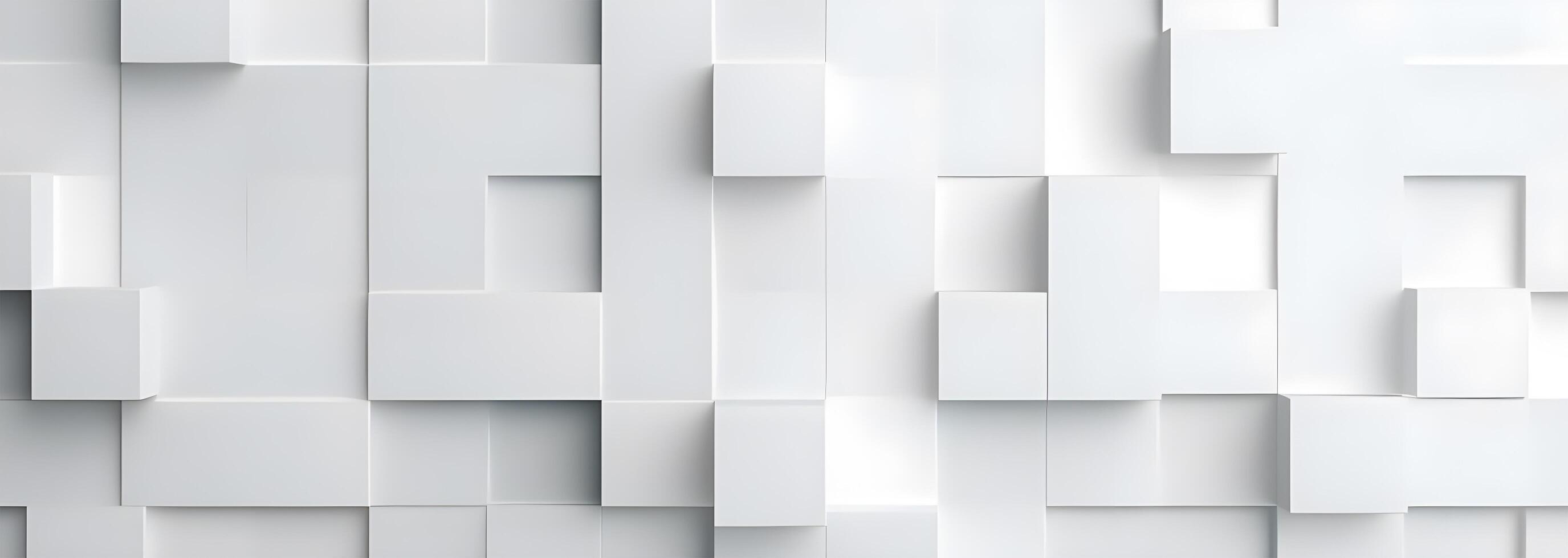 geometric background with white squares of paper background. photo