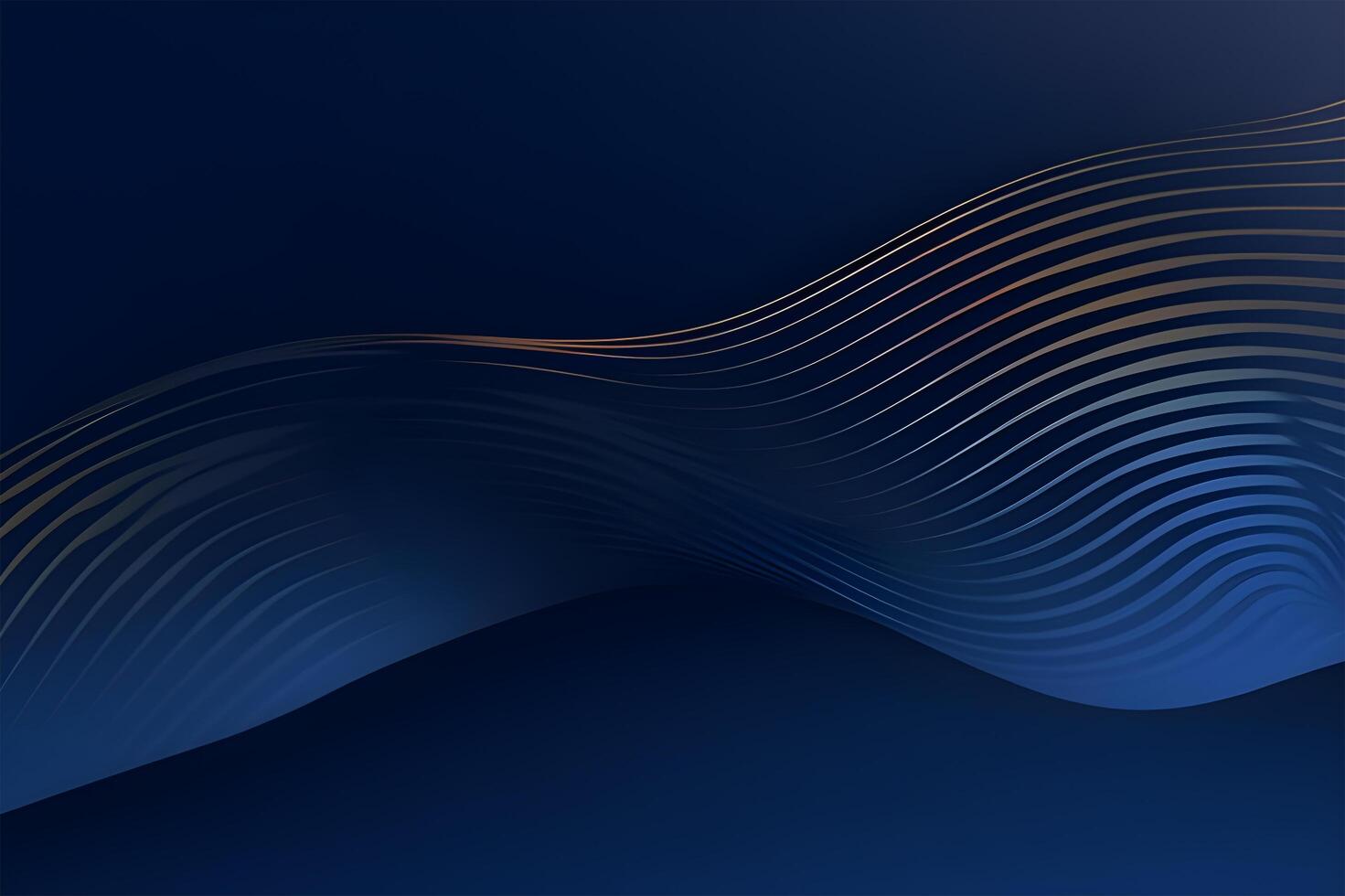 3d modern wave curve abstract presentation background. Luxury paper cut background. Abstract decoration, golden pattern, halftone gradients, 3d blue dark background illustration. photo