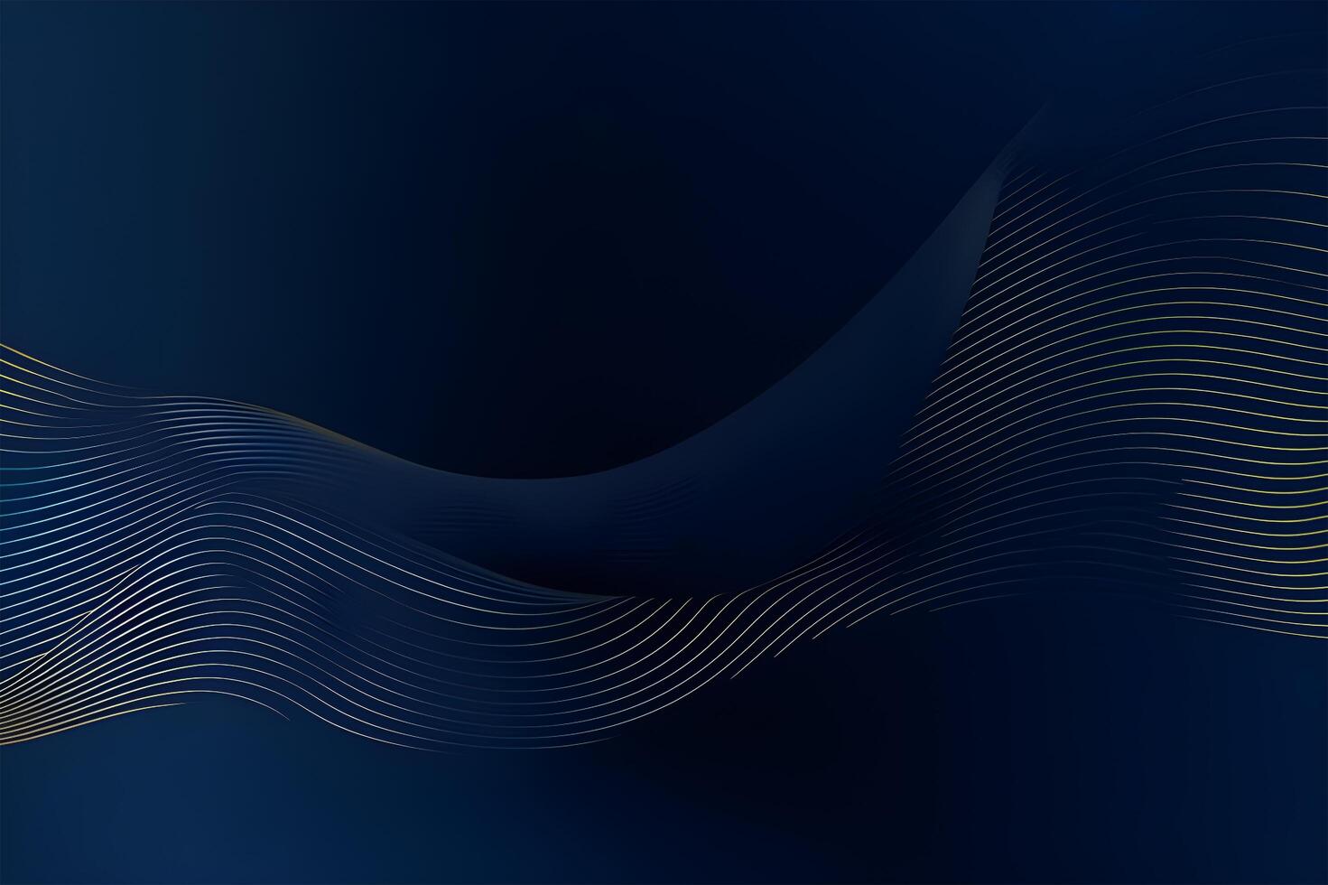 3d modern wave curve abstract presentation background. Luxury paper cut background. Abstract decoration, golden pattern, halftone gradients, 3d blue dark background illustration. photo