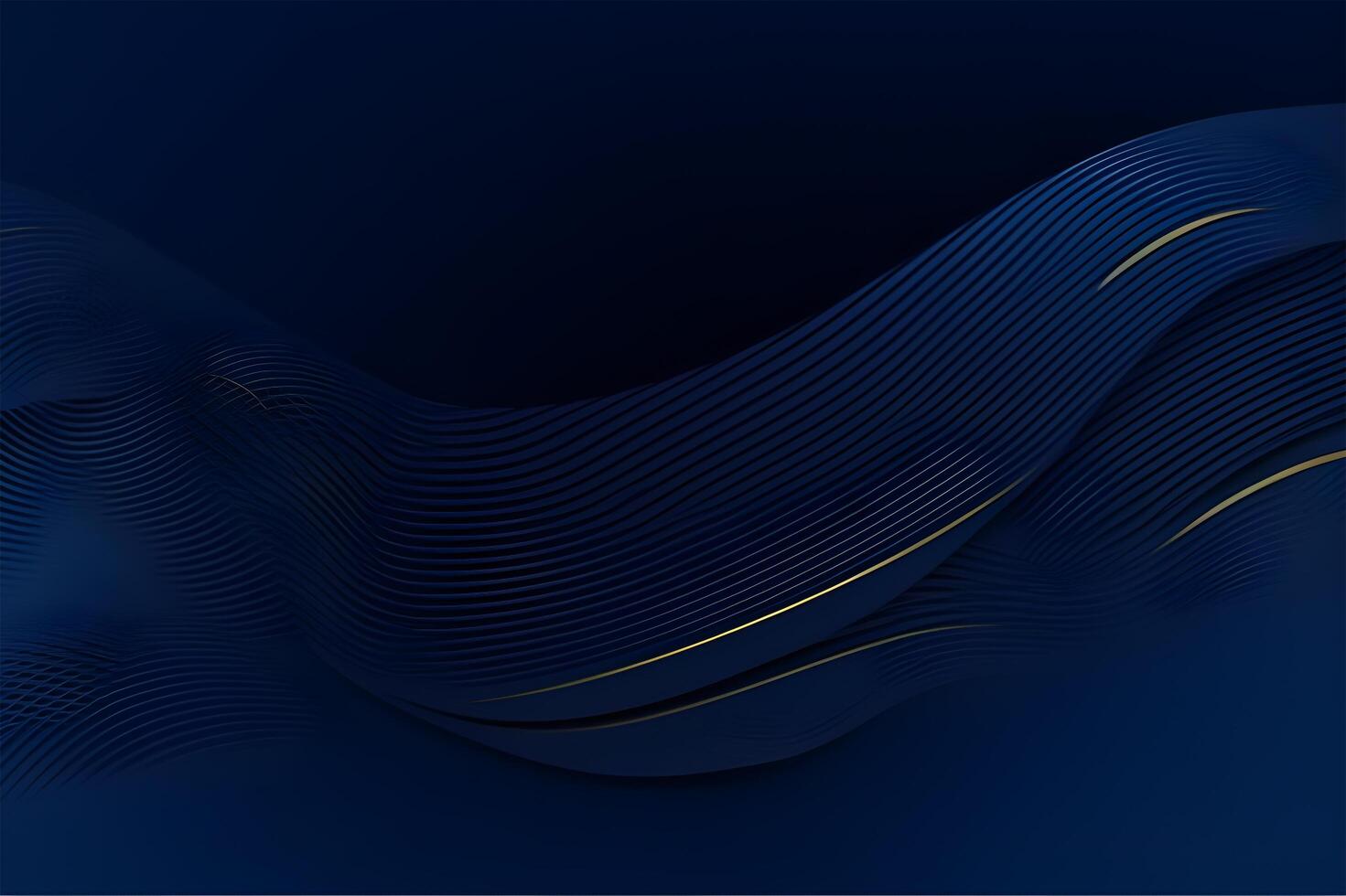 3d modern wave curve abstract presentation background. Luxury paper cut background. Abstract decoration, golden pattern, halftone gradients, 3d blue dark background illustration. photo