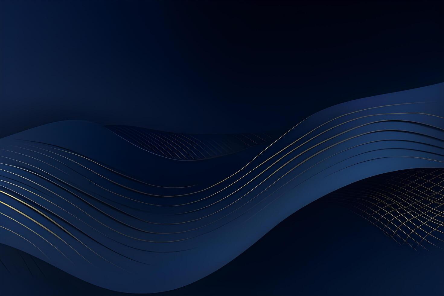 3d modern wave curve abstract presentation background. Luxury paper cut background. Abstract decoration, golden pattern, halftone gradients, 3d blue dark background illustration. photo
