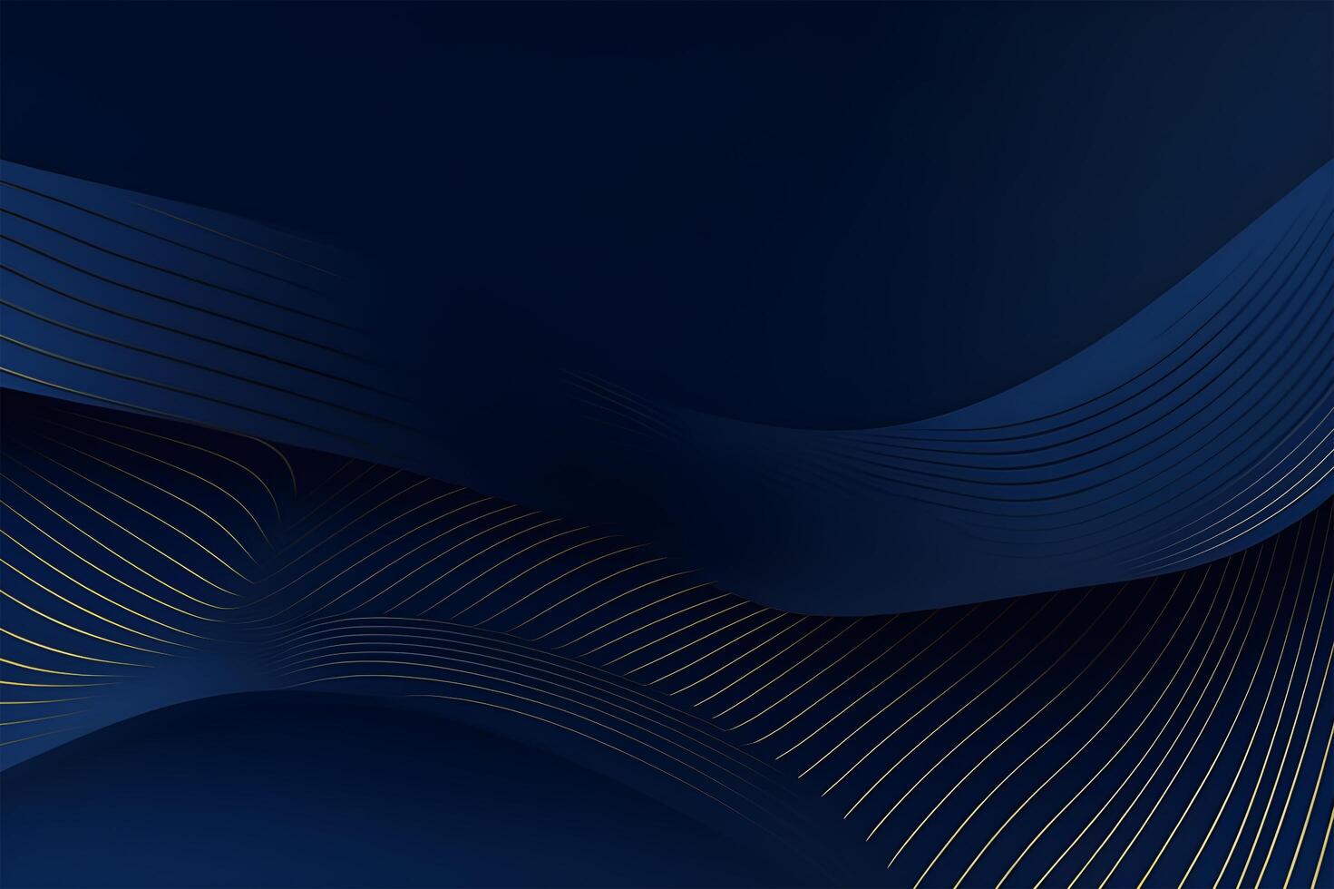 3d modern wave curve abstract presentation background. Luxury paper cut background. Abstract decoration, golden pattern, halftone gradients, 3d blue dark background illustration. photo