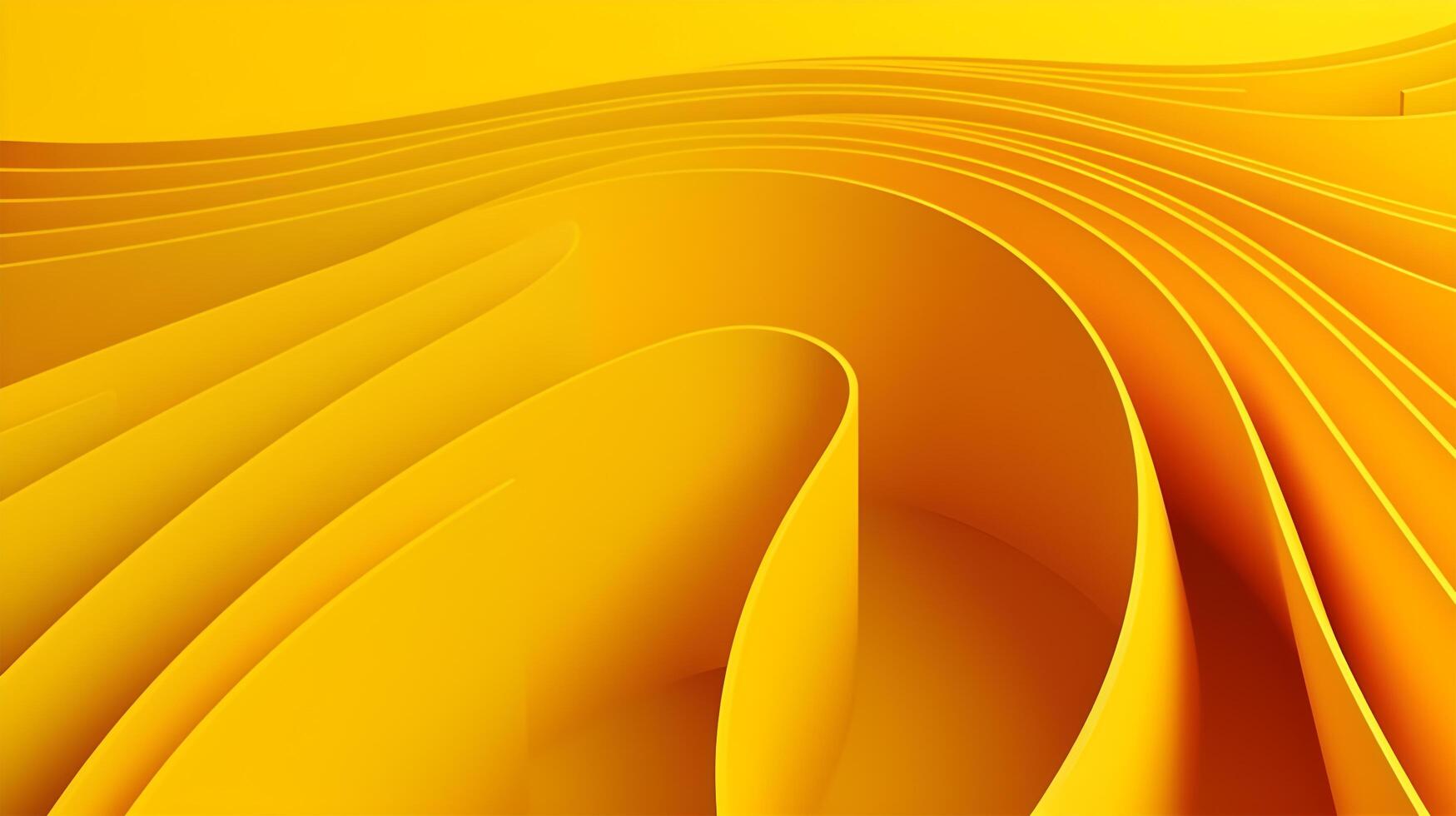 Abstract folded paper effect. Bright colorful yellow background. Maze made of paper. 3d rendering. photo