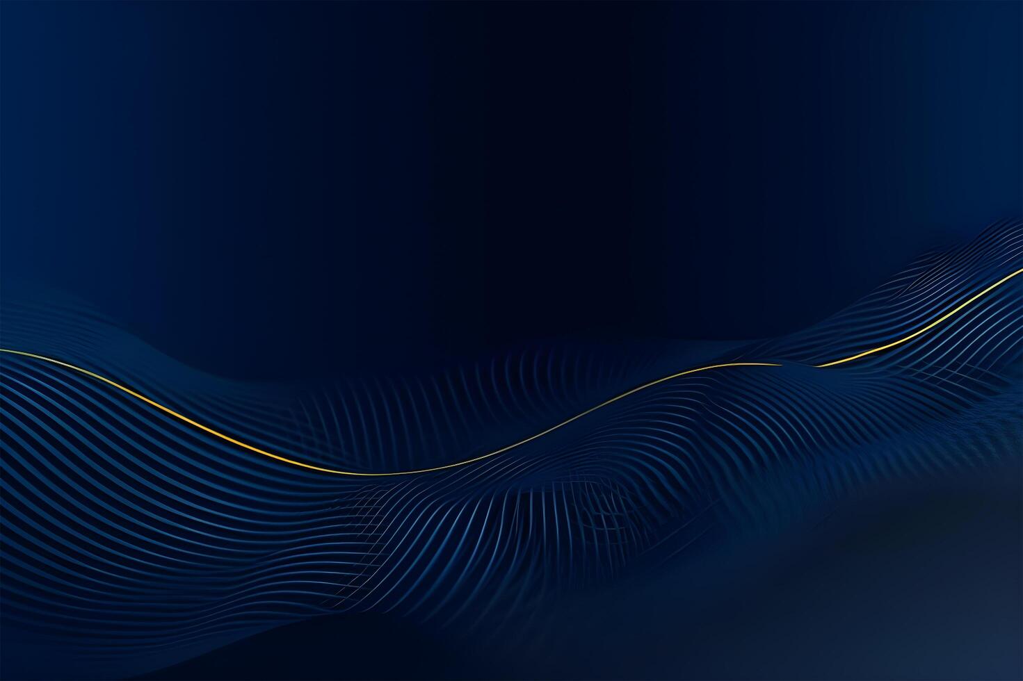 3d modern wave curve abstract presentation background. Luxury paper cut background. Abstract decoration, golden pattern, halftone gradients, 3d blue dark background illustration. photo