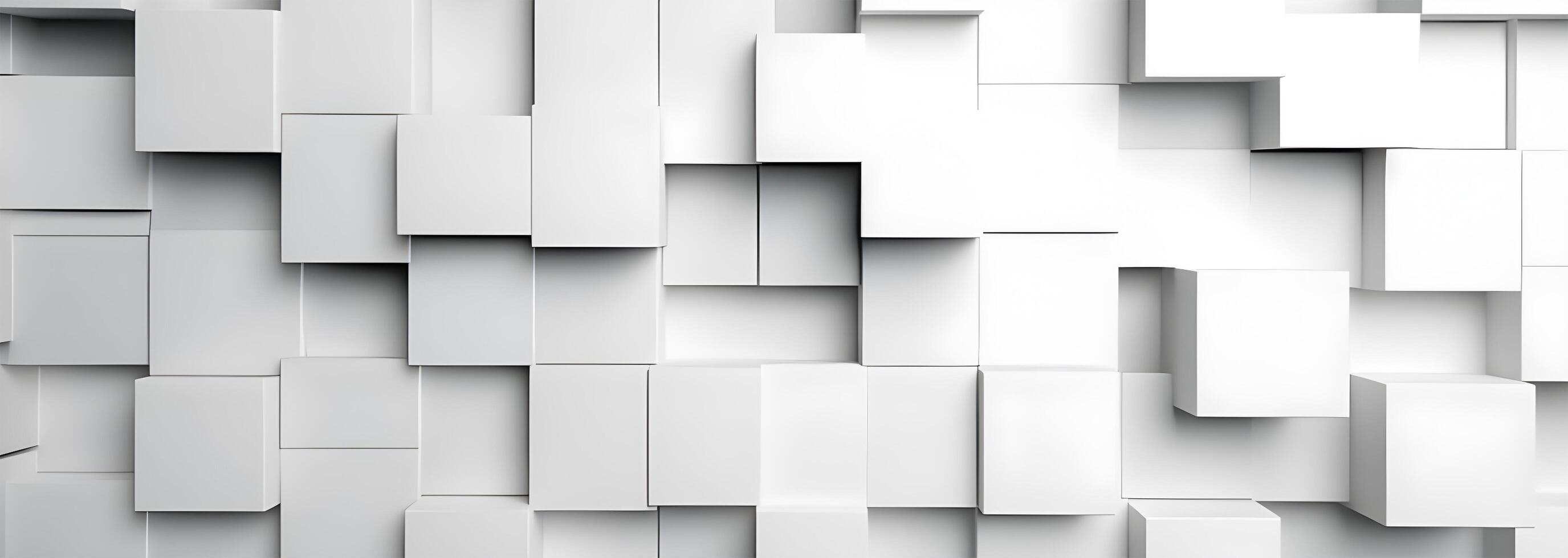 geometric background with white squares of paper background. photo