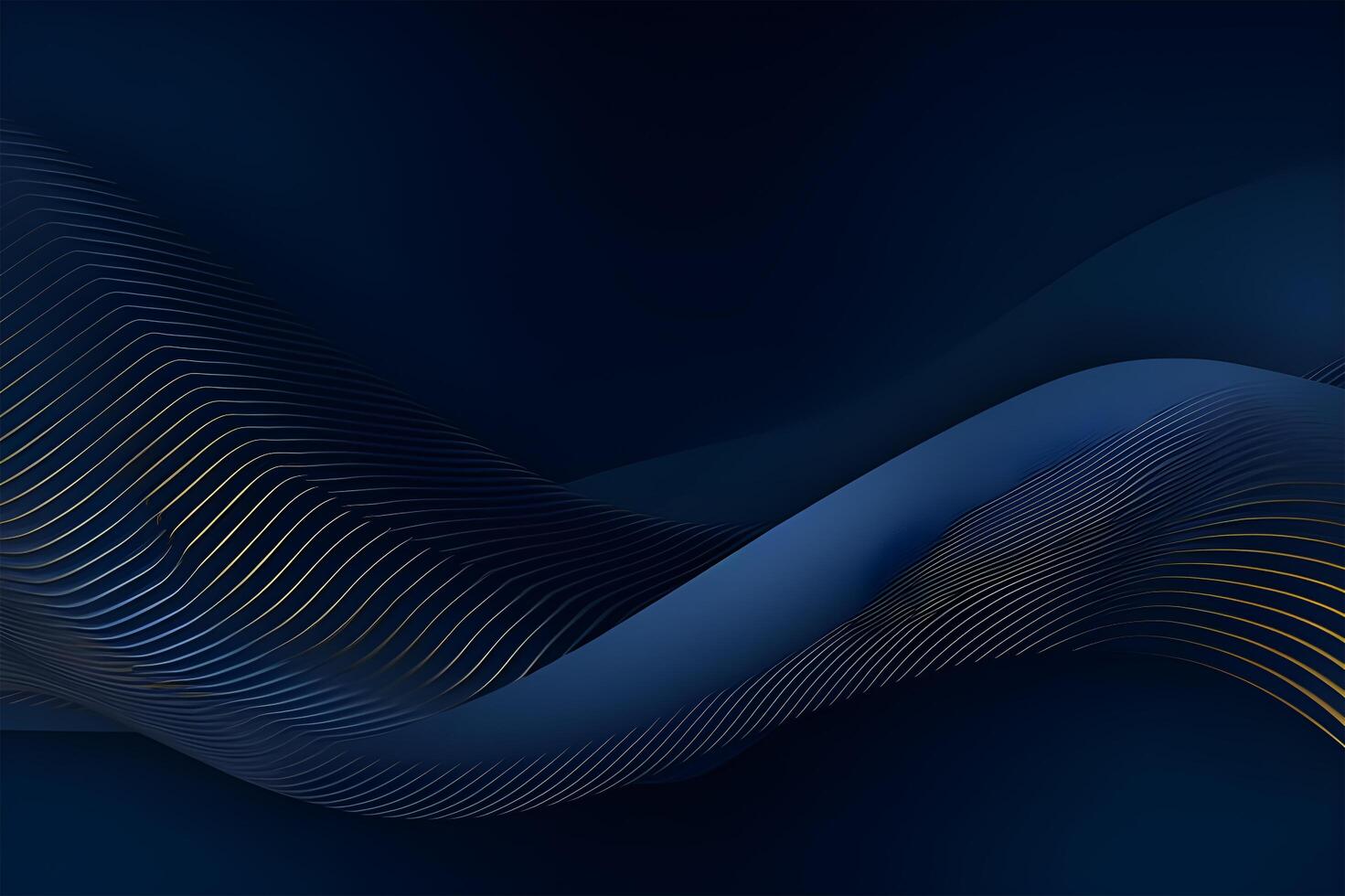 3d modern wave curve abstract presentation background. Luxury paper cut background. Abstract decoration, golden pattern, halftone gradients, 3d blue dark background illustration. photo