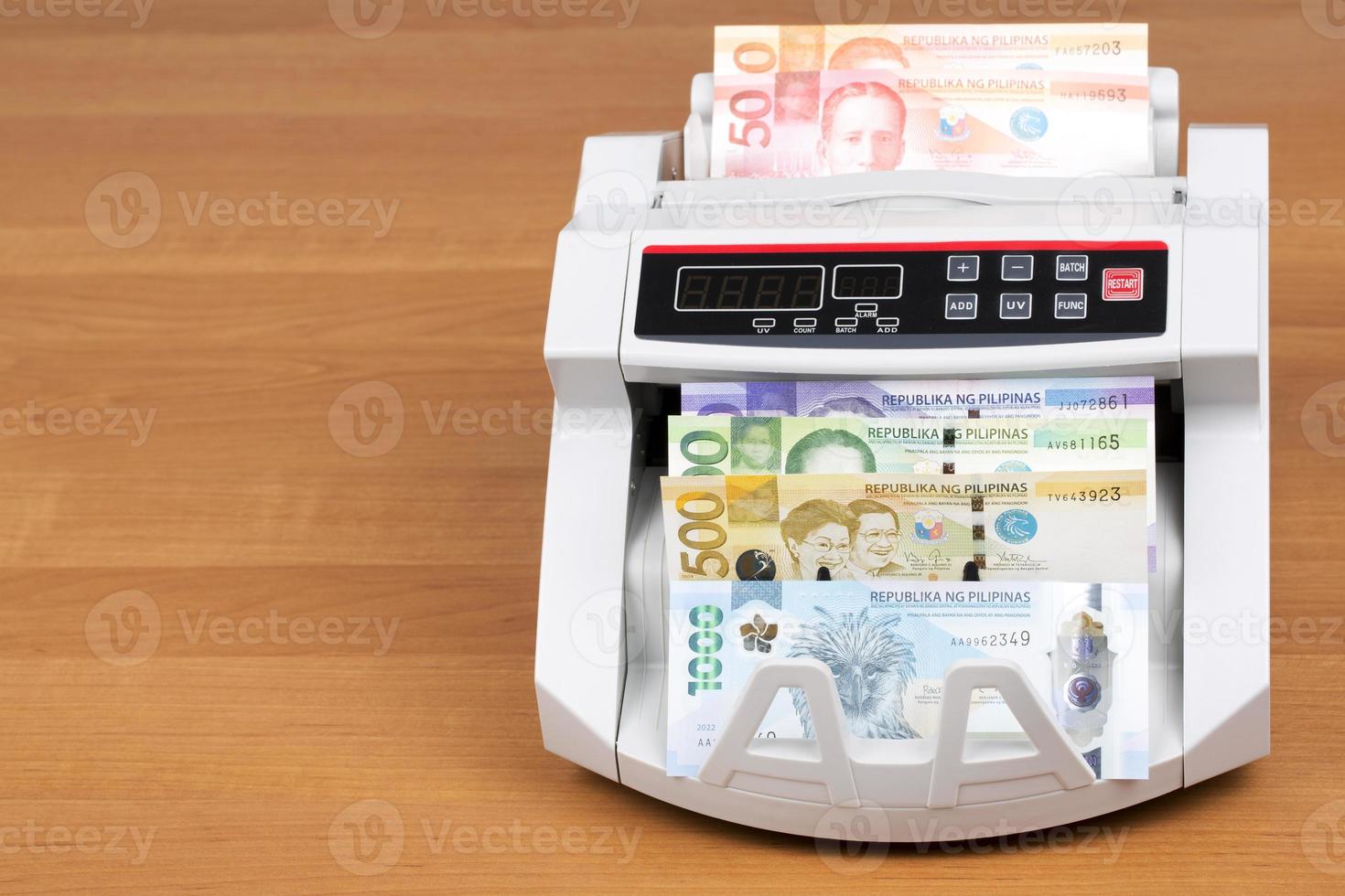 Philippine money in a counting machine photo