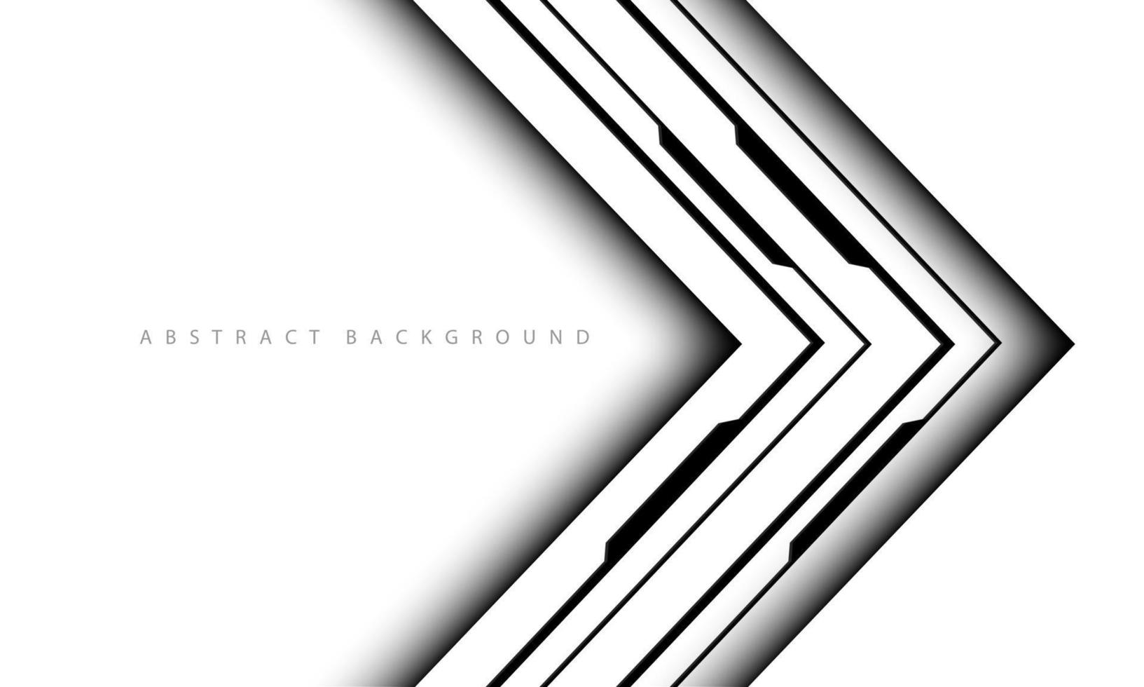 Abstract black arrow cyber line circuit direction geometric on white blank space futuristic technology design modern vector