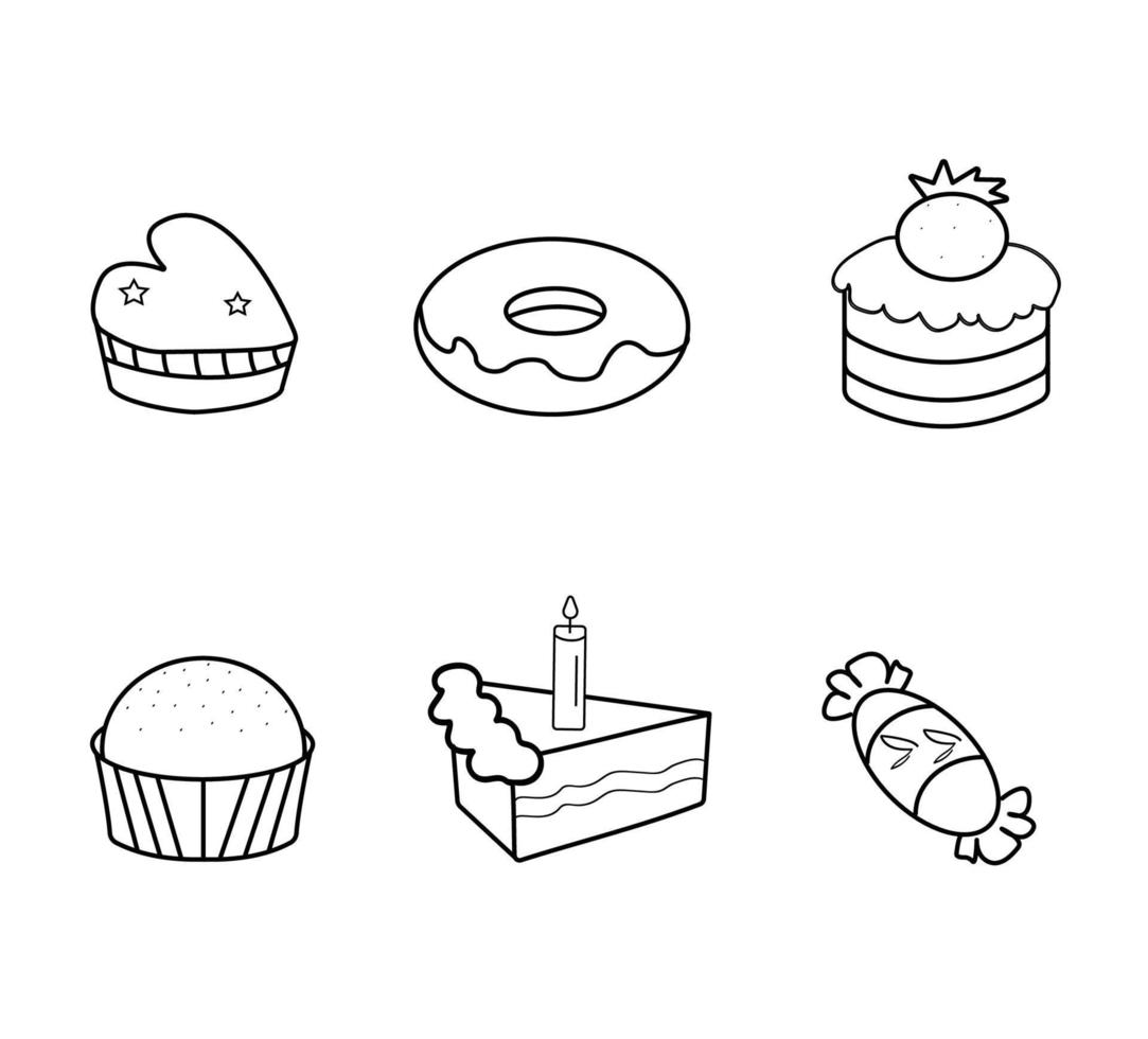 confección y panadería icono conjunto vector