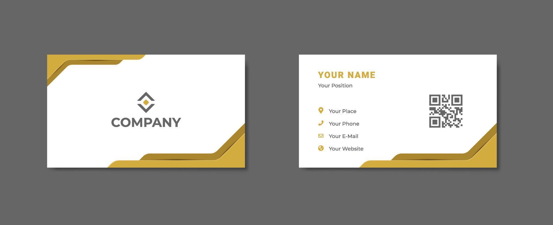 Professional Business Card Design with Creative Elegant Gold Vector Illustration
