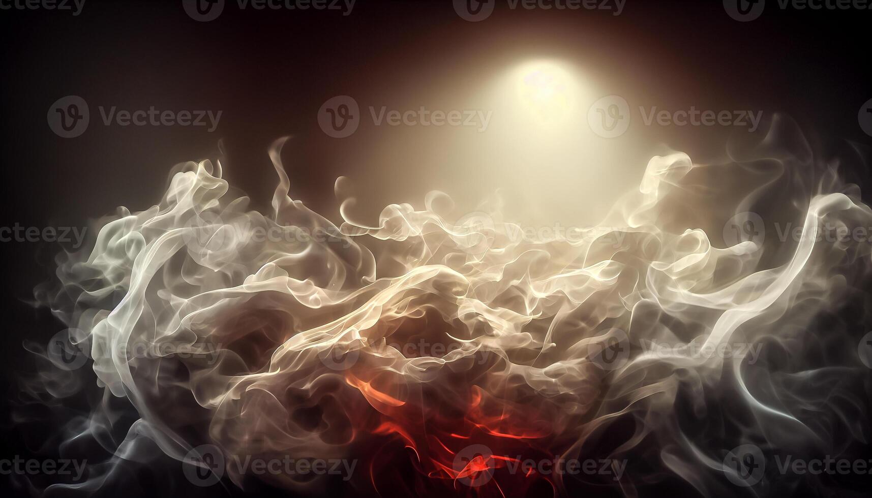 illustration of White curve fog, smoke, clouds, fire and dark background with spotlight. Abstract illustration art. Pattern texture, use for ad, poster and template, business.Digital art photo