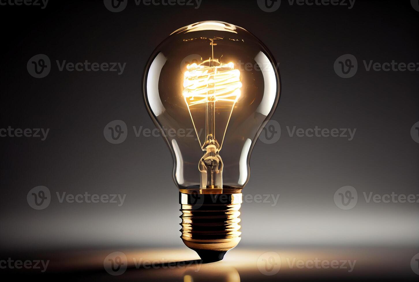 illustration of bright idea for business, education, star up growth, light bulbs on dark background, idea concept photo