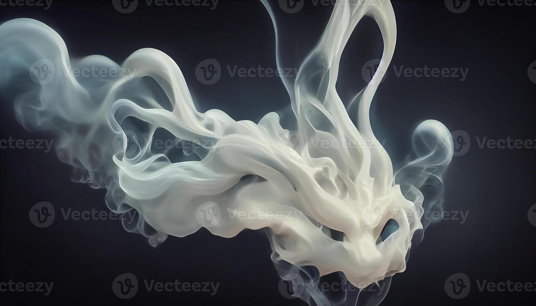 illustration of White curve fog, smoke, clouds, fire and dark background with spotlight. Abstract illustration art. Pattern texture, use for ad, poster and template, business.Digital art photo