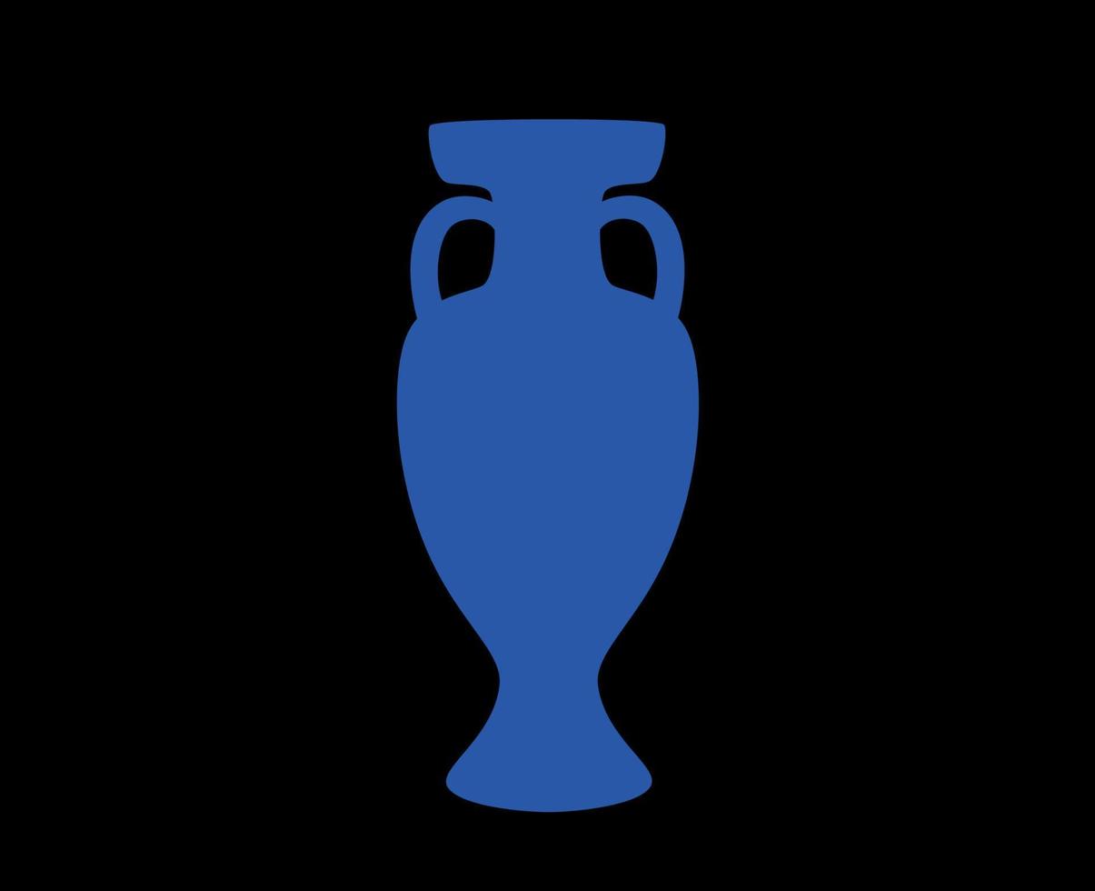 Euro 2024 Uefa Trophy Blue Symbol European Football final Design Vector illustration With Black Background