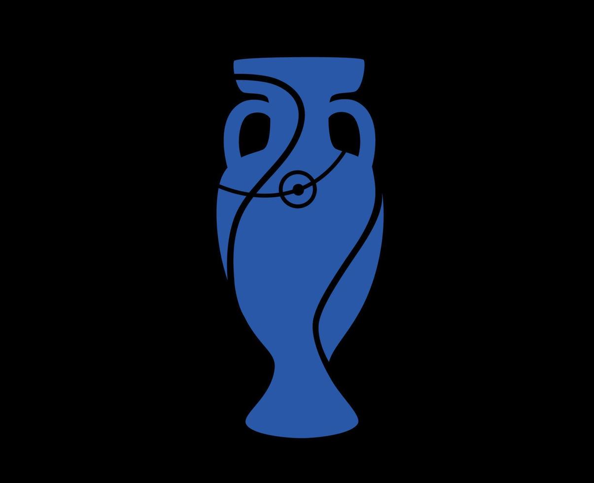 Euro Trophy Blue European Football final Design illustration Vector With Black Background