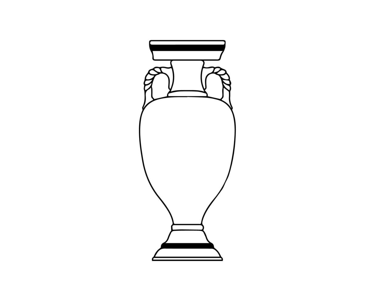 Euro Trophy logo Black Symbol European Football final Design Vector illustration