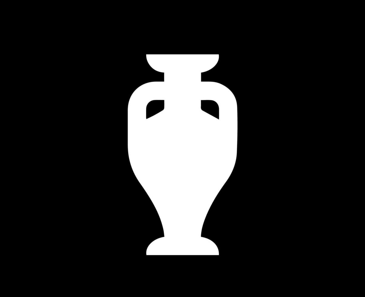 Euro 2024 Germany Trophy logo White Symbol European Football final Design Vector illustration With Black Background
