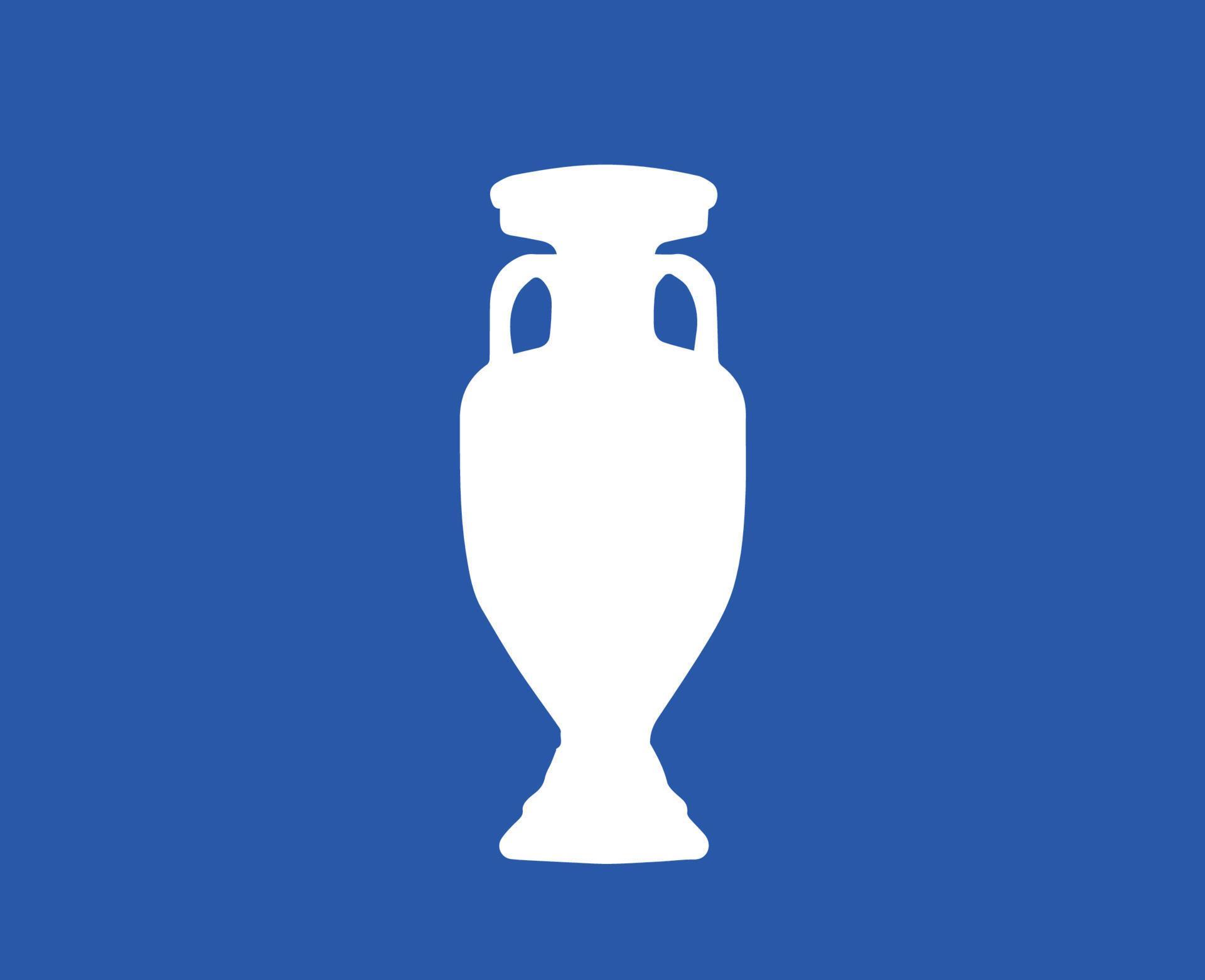Euro 2024 Trophy logo White Symbol European Football final Design