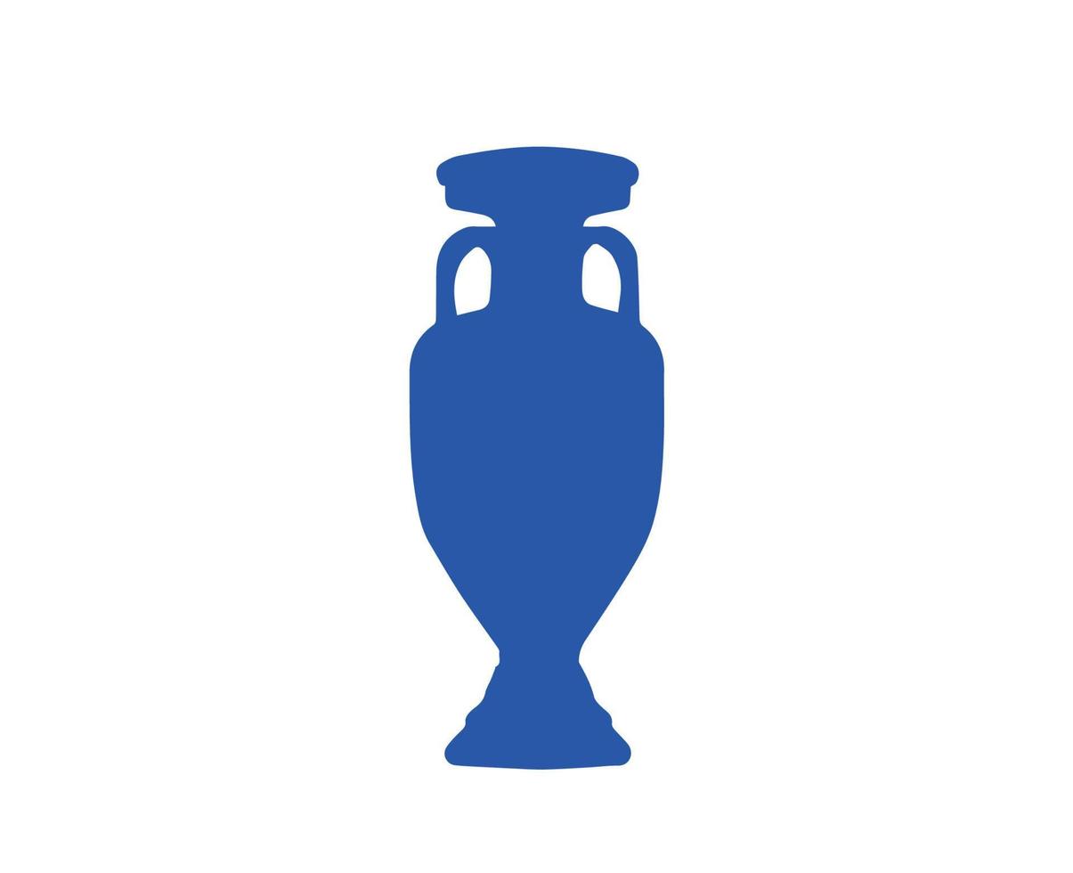 euro 2024 trofeo logo azul símbolo europeo fútbol americano final diseño vector ilustración