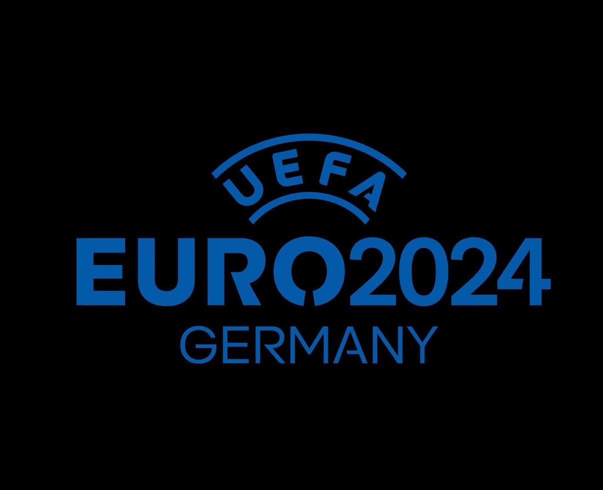 euro 2024 Alemania símbolo logo oficial nombre azul europeo fútbol americano final diseño ilustración vector con negro antecedentes