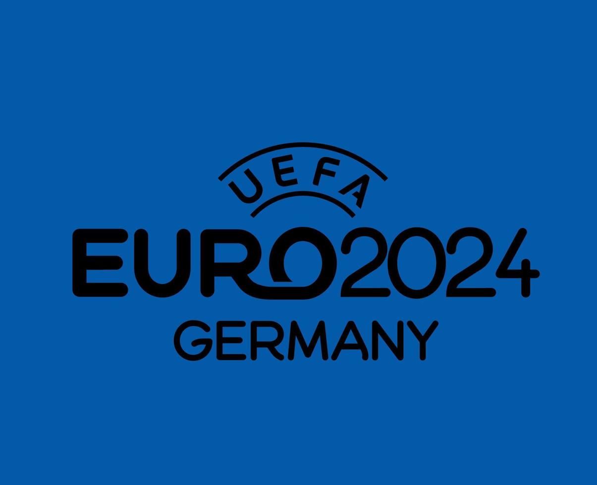 euro 2024 Alemania logo oficial símbolo nombre negro europeo fútbol americano final diseño ilustración vector con azul antecedentes