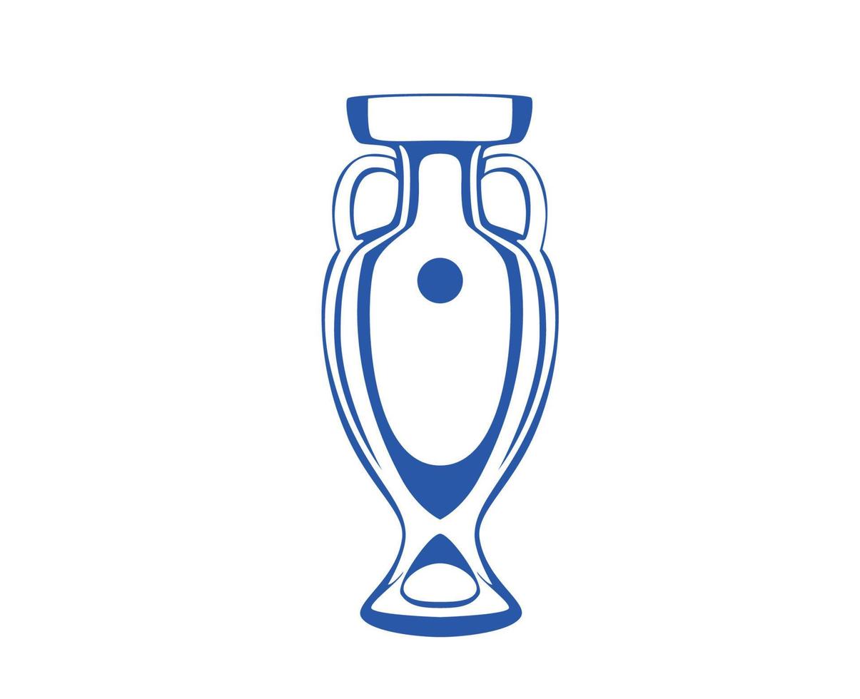 Euro Trophy Symbol Blue European Football final Design illustration Vector