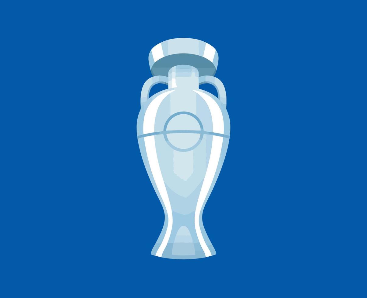 Euro Trophy European Football final Design illustration Vector With Blue Background