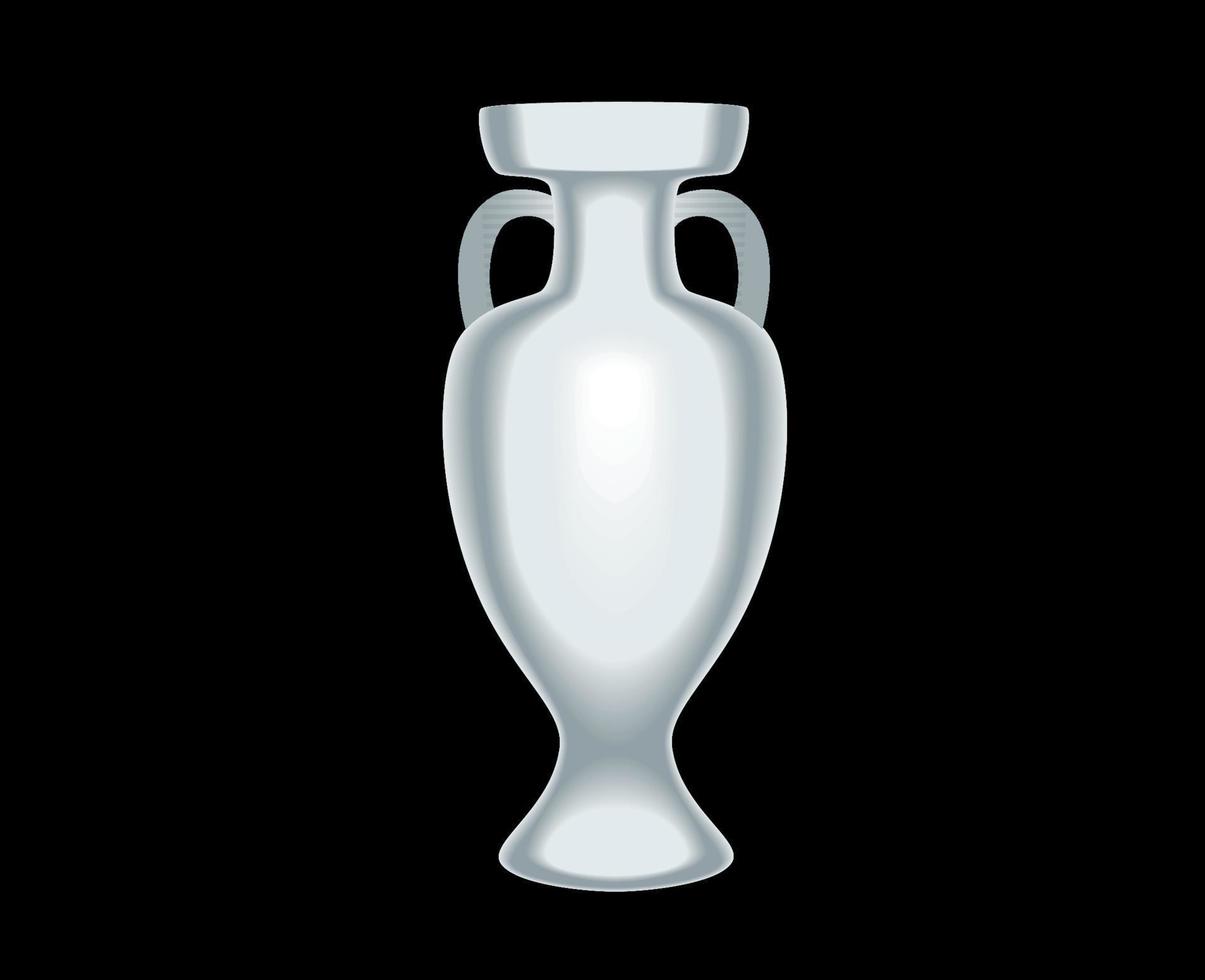 Euro 2024 Uefa Trophy Gray Symbol European Football final Design Vector illustration With Black Background