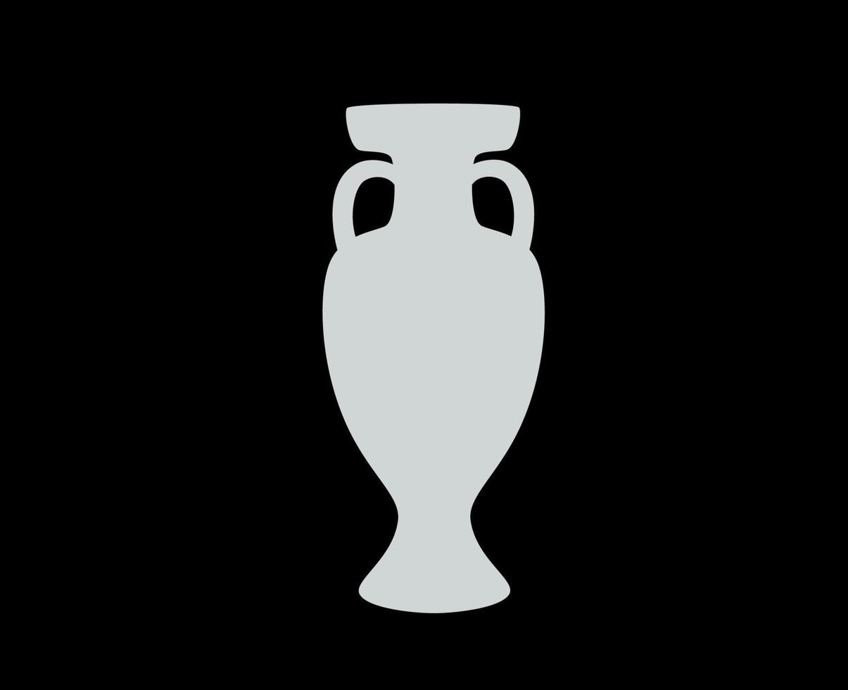 Euro Trophy logo Gray Symbol European Football final Design Vector illustration With Black Background