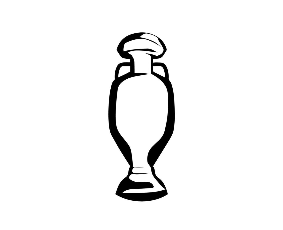 euro 2024 Alemania trofeo oficial logo negro símbolo europeo fútbol americano final diseño vector ilustración