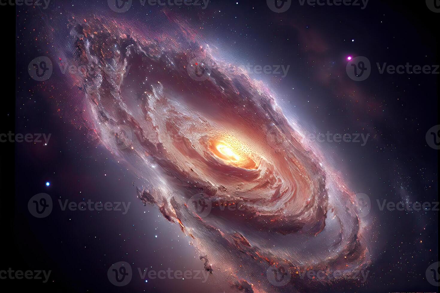 illustration of Milky Way Galaxy colliding with Andromeda Galaxy, universal and outer space photo