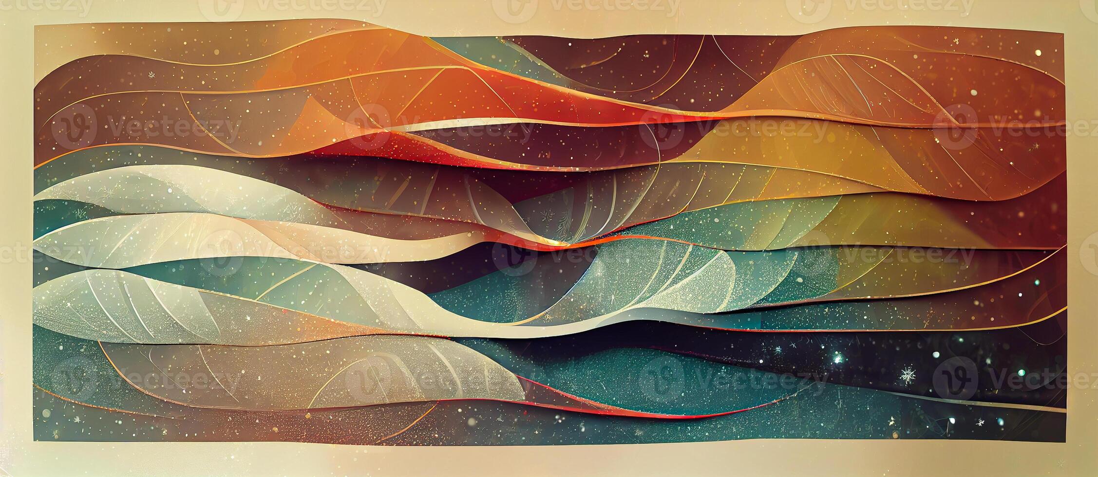 illustration of abstract flat colorful stripes geometric background, surreal waves and curve flowing as wallpaper background illustration photo