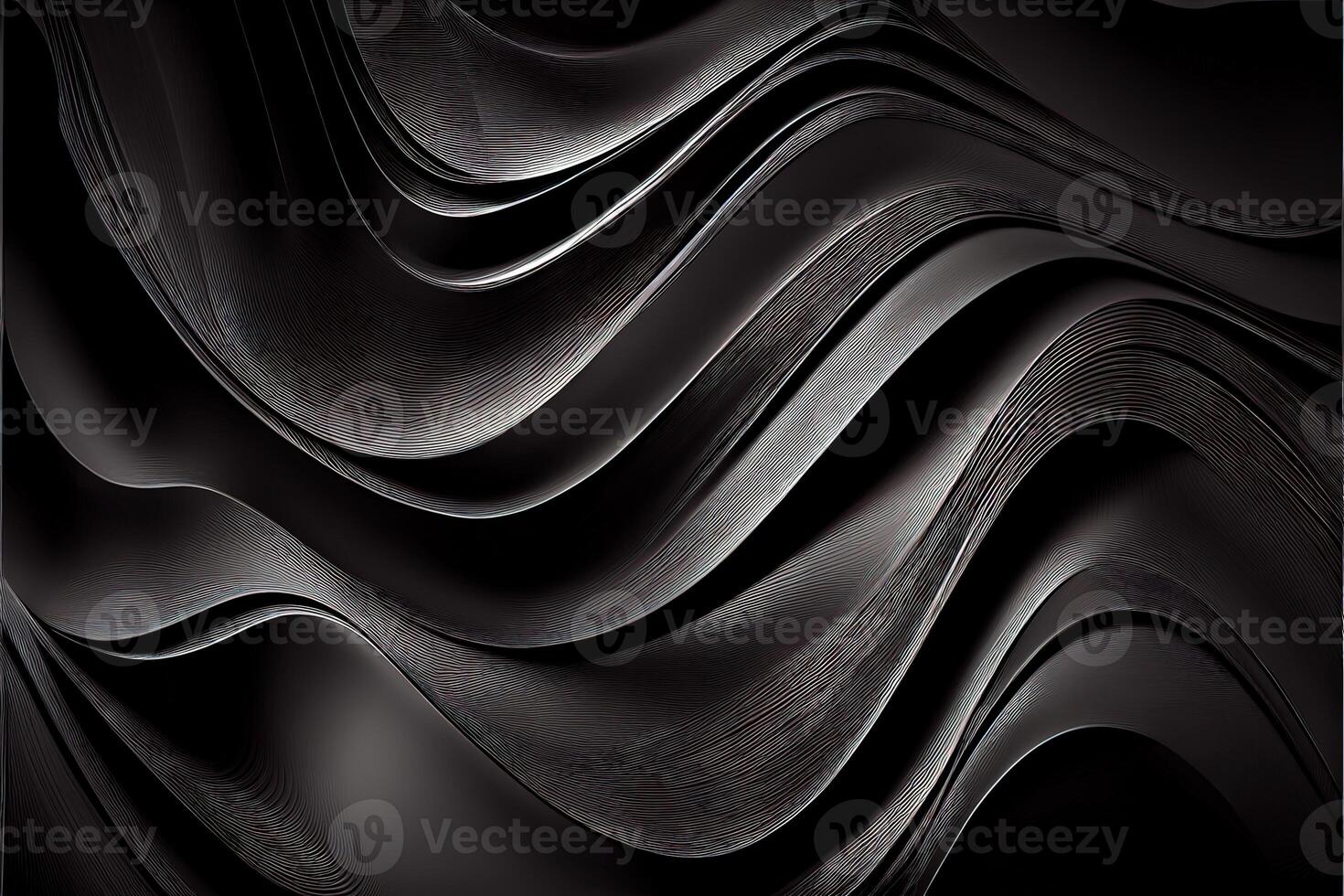 illustration of black wavy abstract layer as panorama background, gain and metal photo