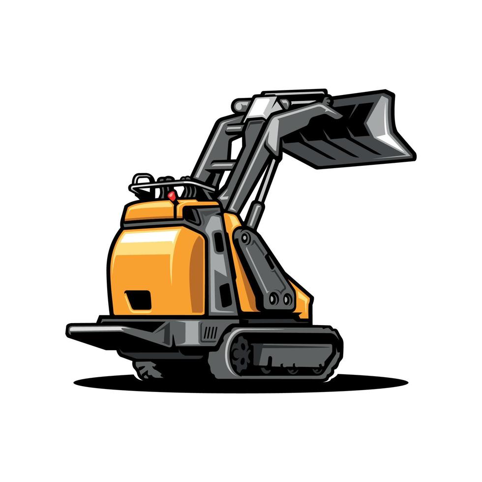 skid loader machinery illustration vector image