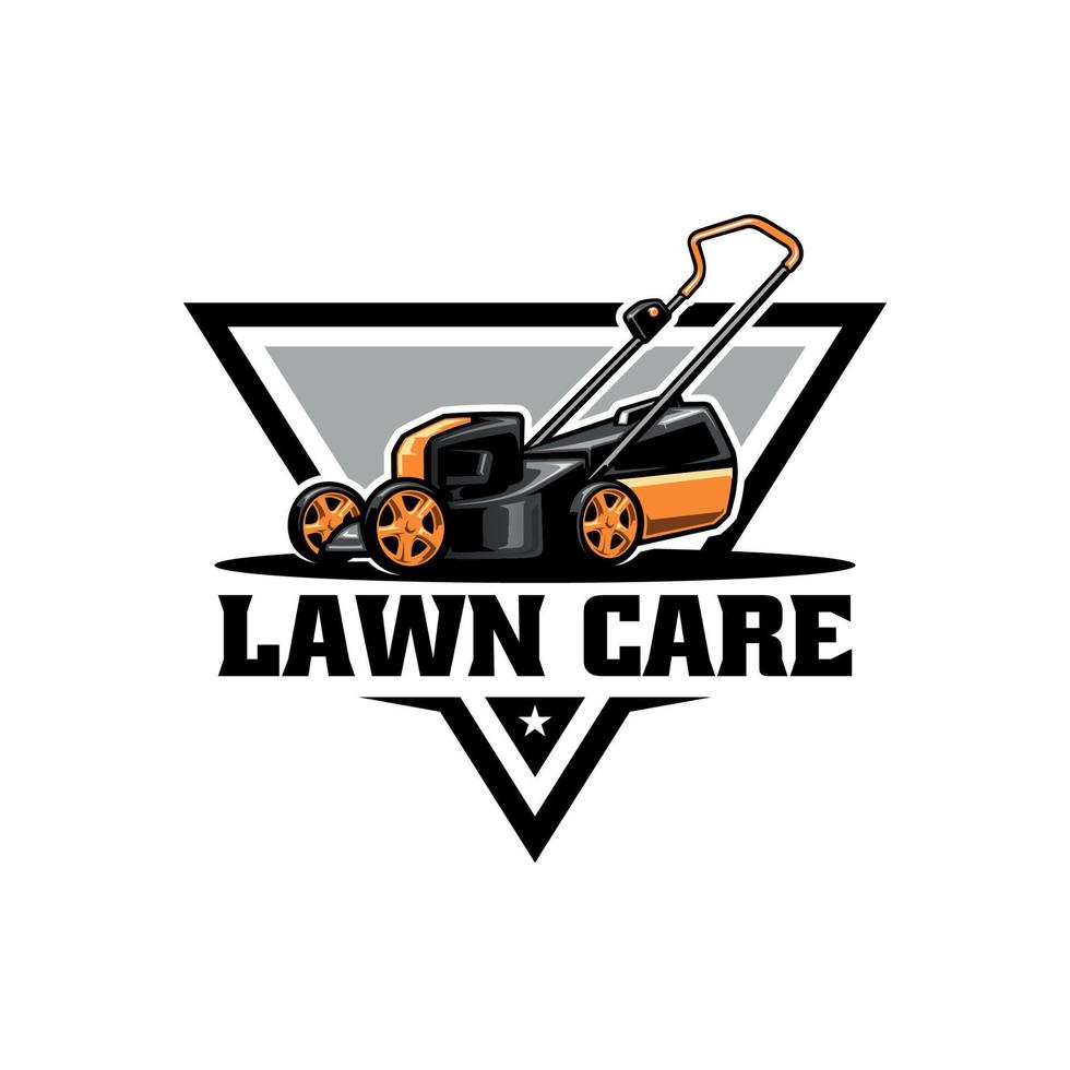 lawn mower illustration logo vector