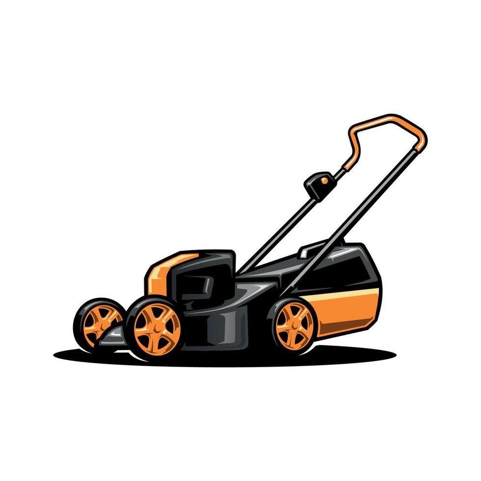 lawn mower illustration logo vector