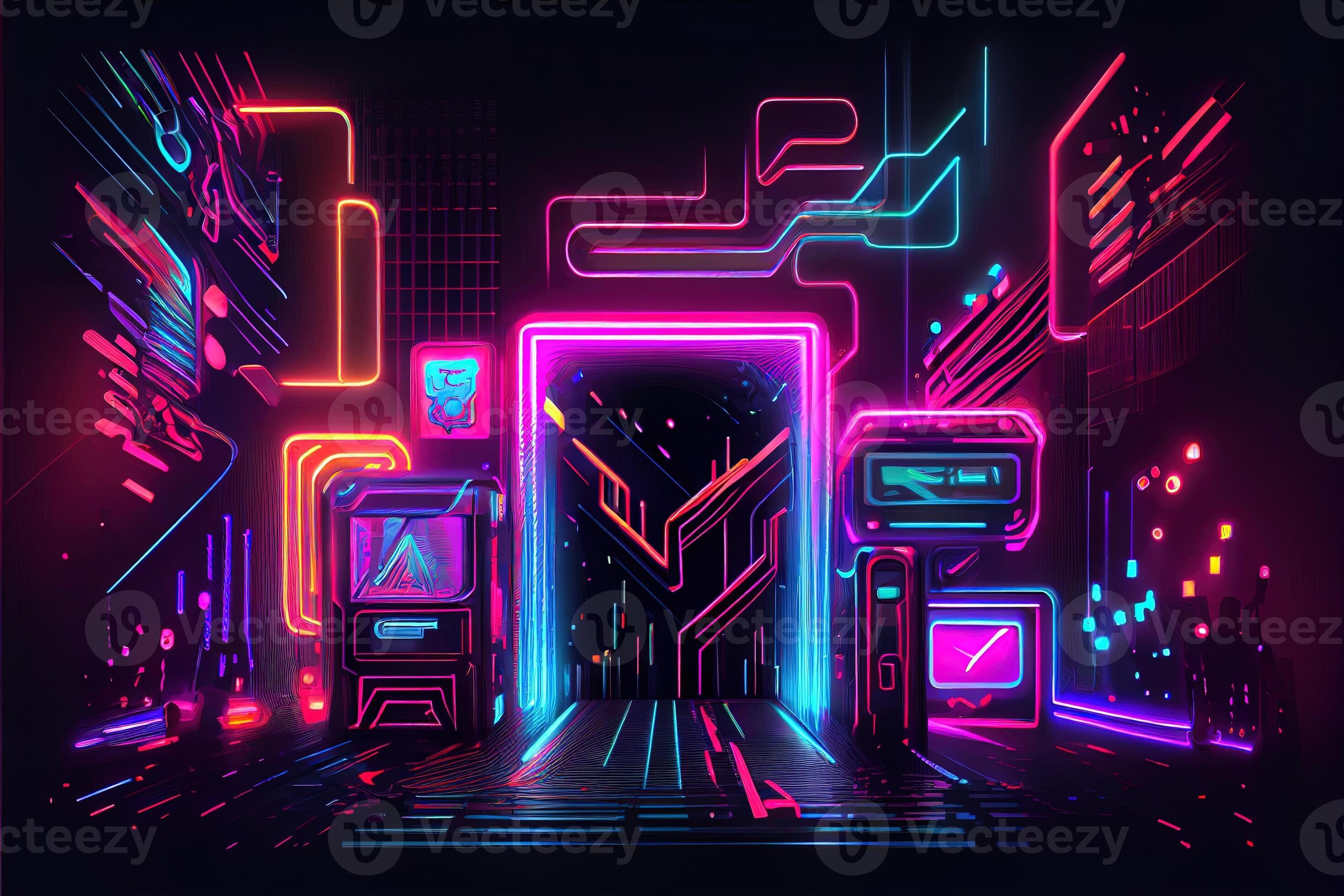 Generative AI illustration of gaming background, abstract