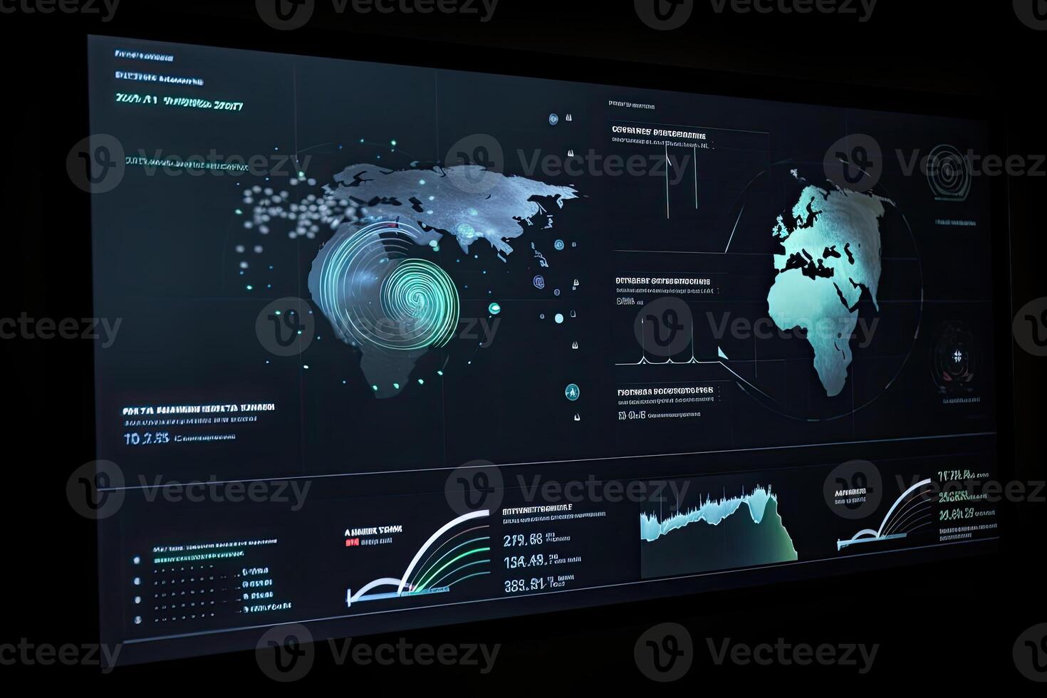 Big datat analysis. Infographic on the screen. photo