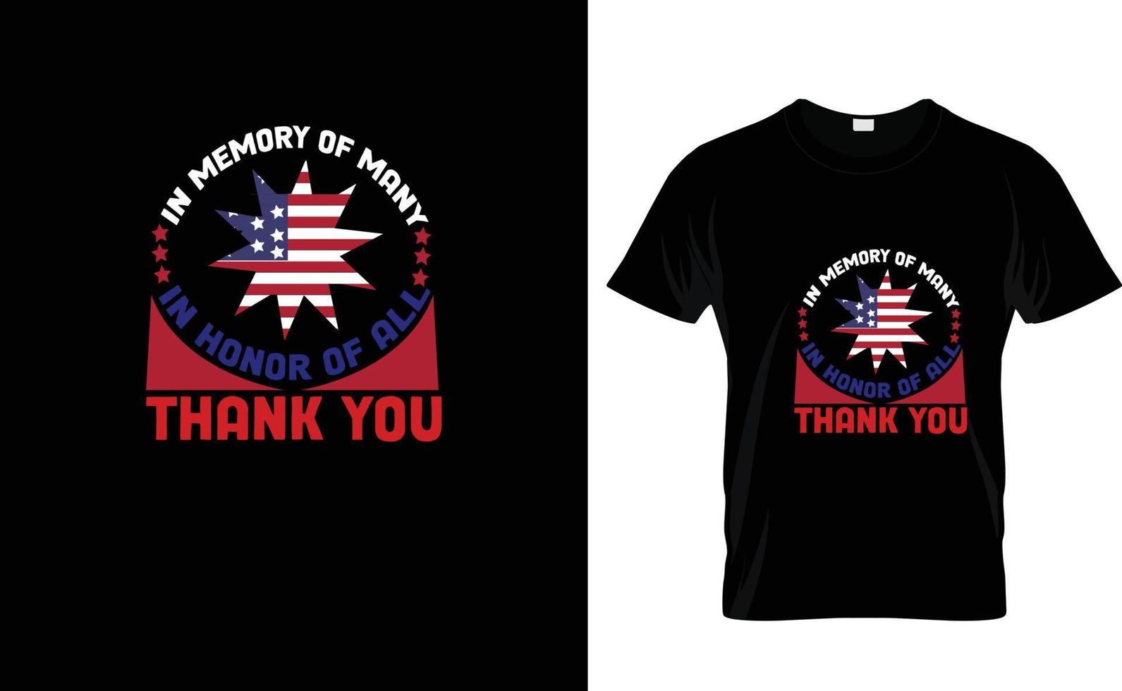 IN MEMORY OF...INDEPENDENCE DAY T SHIRT DESIGN vector