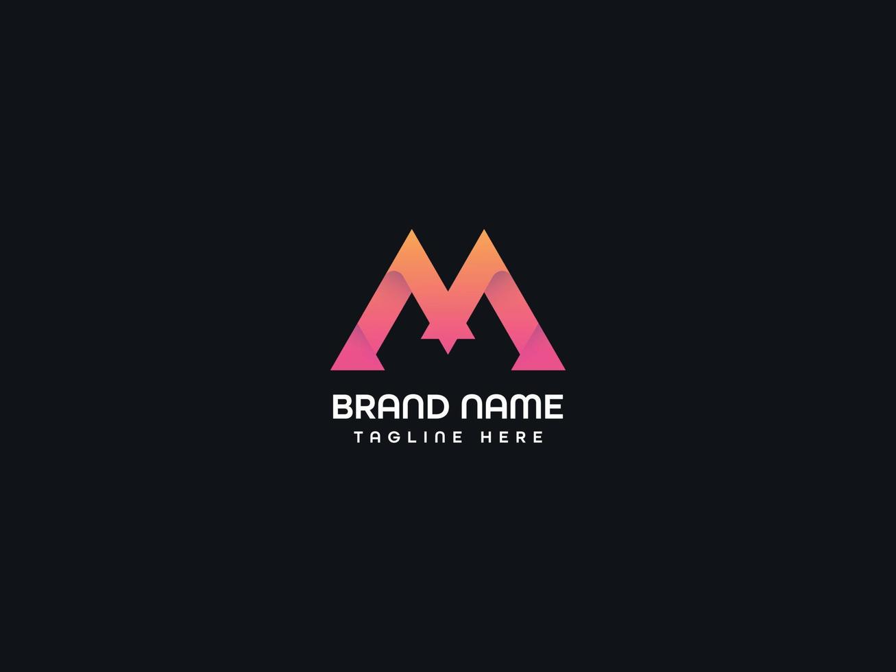 m modern letter logo vector
