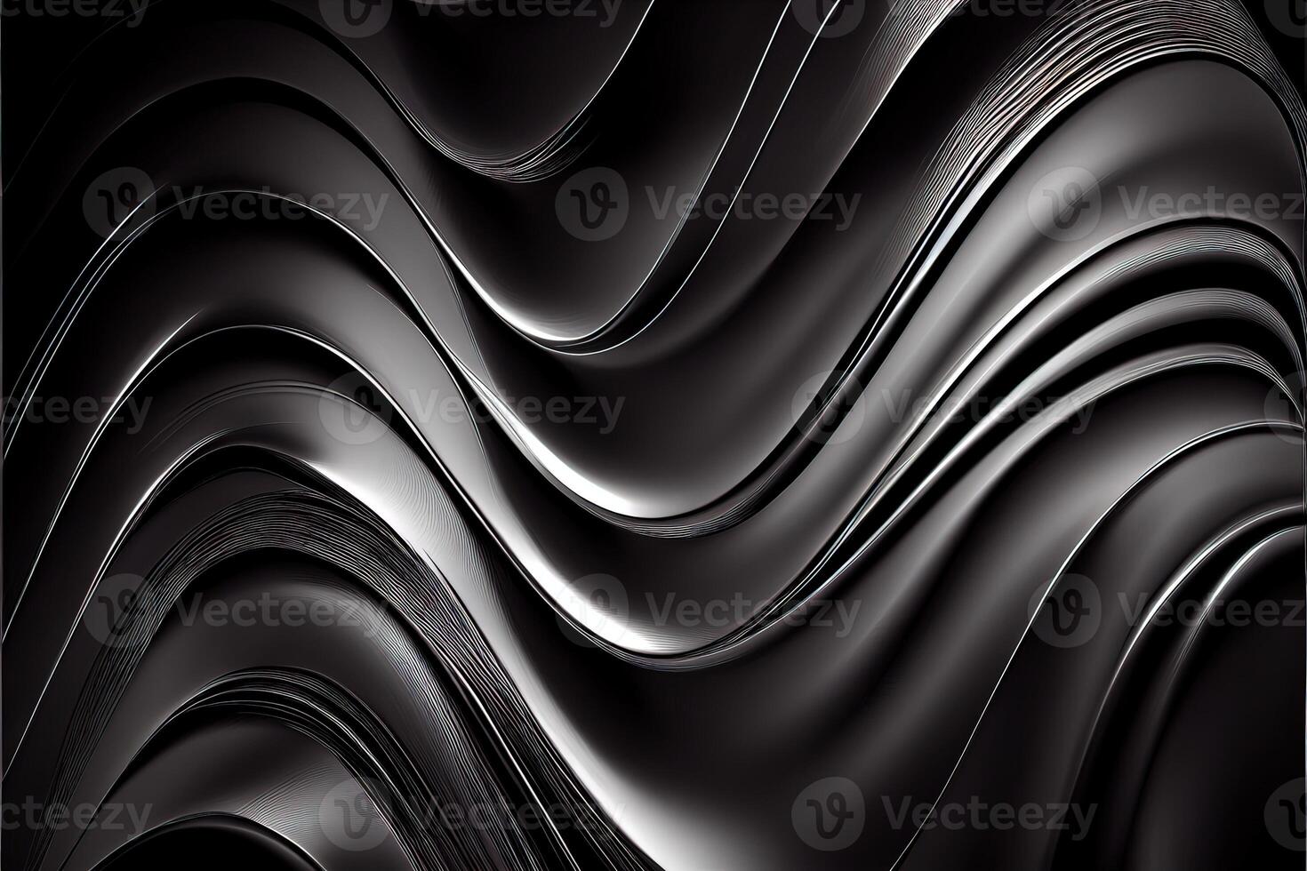 illustration of black wavy abstract layer as panorama background, gain and metal photo