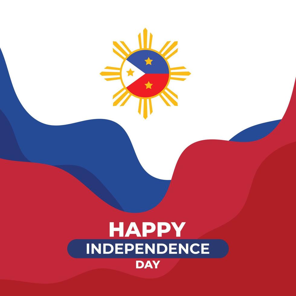 Vector philippine independence day hand drawn illustration post