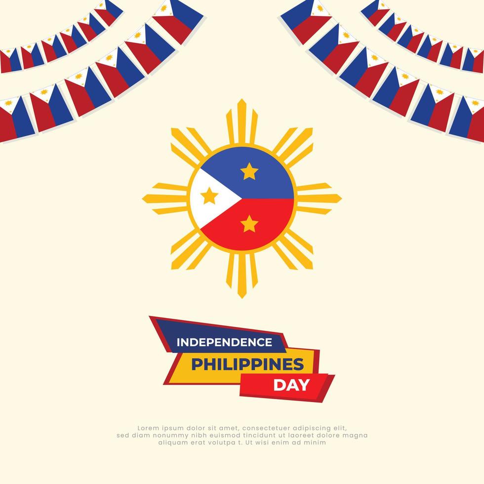 vector Filipinas independencia día celebracion social medios de comunicación pos