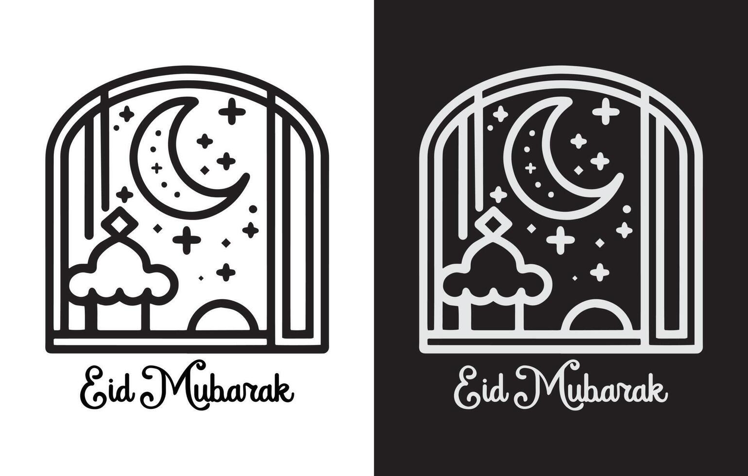 Free Eid Mubarak Muslim icon vector, Ramadan Kareem, Greeting icons, Eid Mubarak outline icons vector