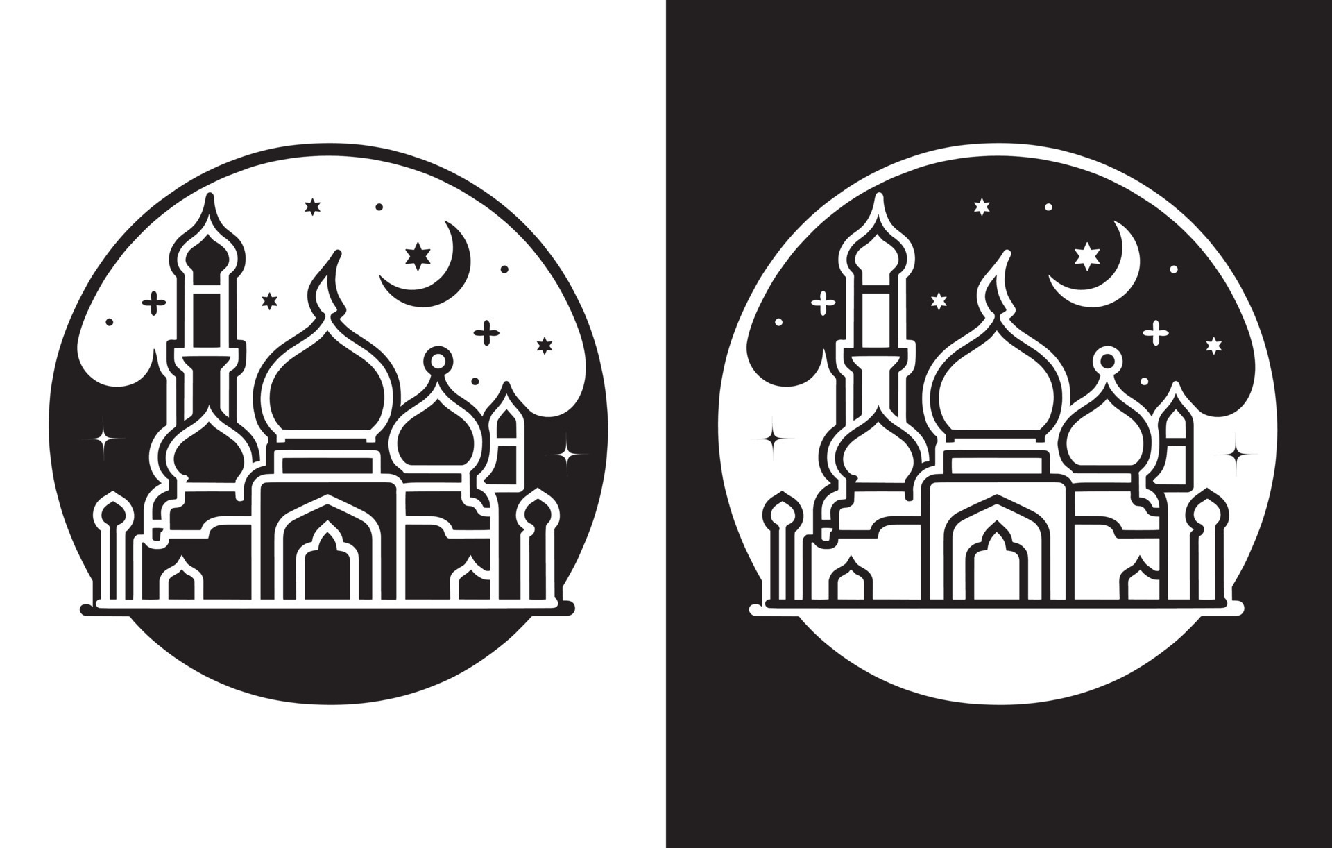 ramadan mubarak outline