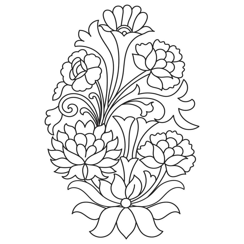 Set of differents flower line on white background. Flowers drawing with line-art on white backgrounds. vector