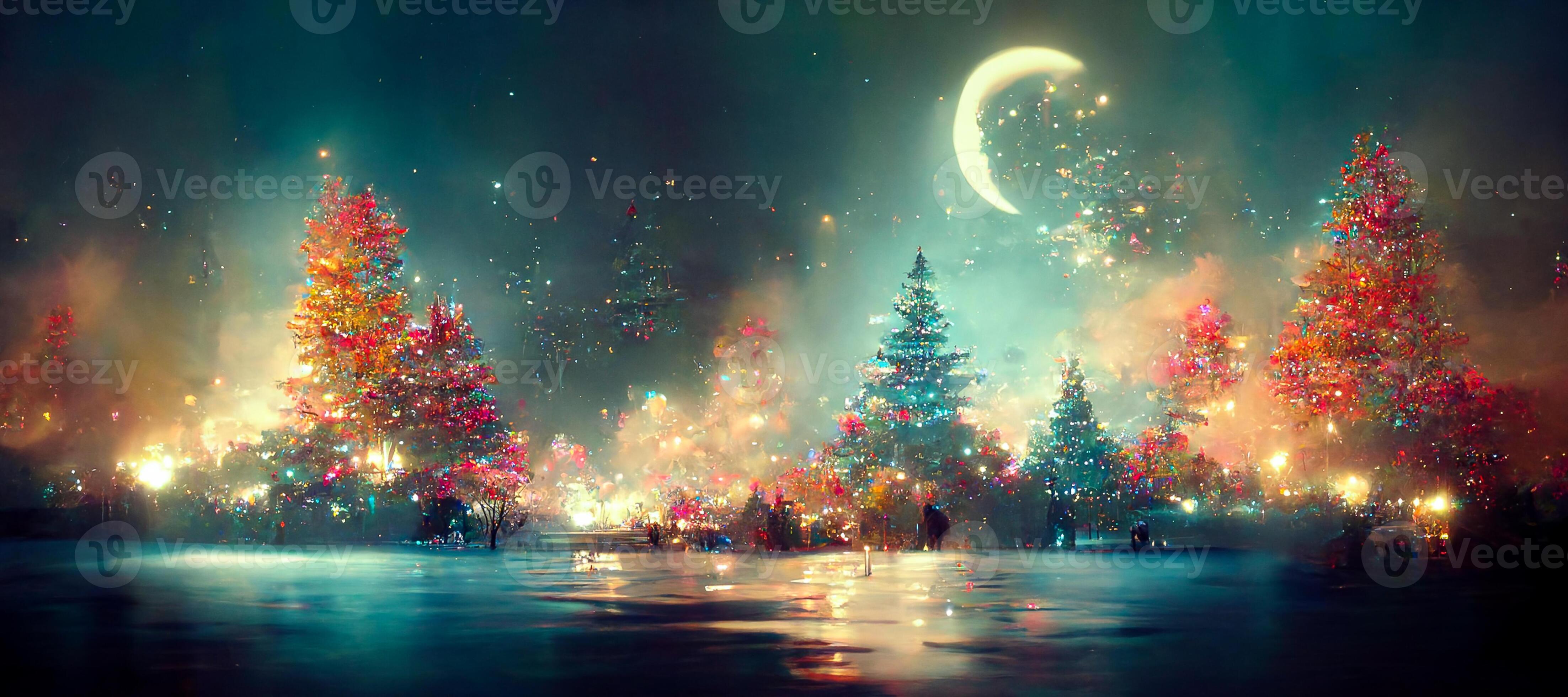 illustration of Abstract fantasy festive christmas tree background