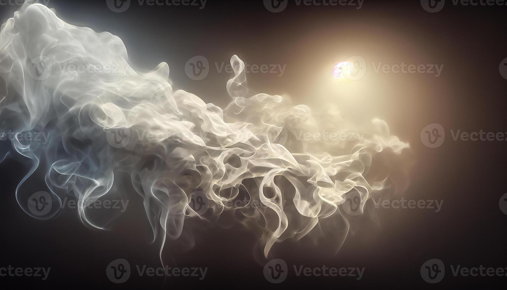 illustration of White curve fog, smoke, clouds, fire and dark background with spotlight. Abstract illustration art. Pattern texture, use for ad, poster and template, business.Digital art photo