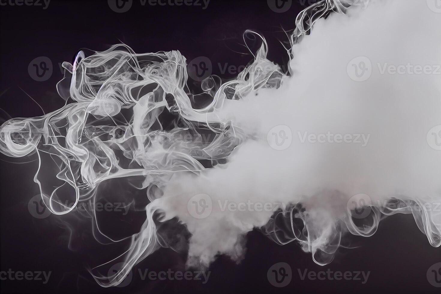illustration of White curve fog, smoke, clouds, fire and dark background with spotlight. Abstract illustration art. Pattern texture, use for ad, poster and template, business.Digital art photo