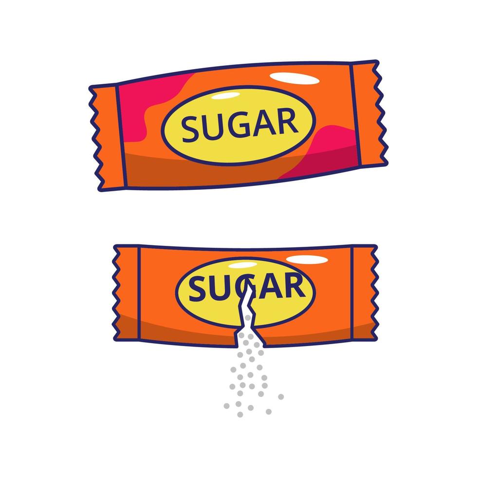 azúcar bolsita vector ilustración en aislado antecedentes